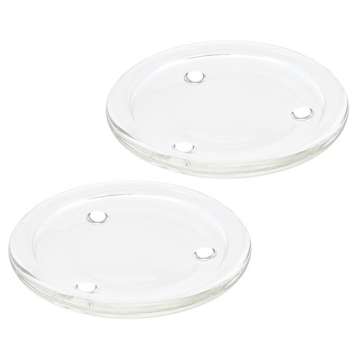 2pcs glass candle plates - 2pcs,