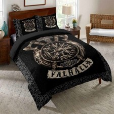 Mystery Viking Duvet Cover Pillowcase Set Single Double Bed Bedding Set Large
