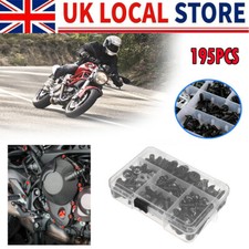 149x Black Motorcycle Fairing Bolts Kits Body Fasteners Clip Screws Wrench Set