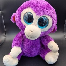 TY Beanie Boos BIG BLUE EYED PURPLE & ORANGE MONKEY 5" Grapes