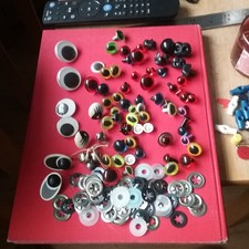 Vintage Eyes Noses Teddy Bear Crafting Job Lot Collection Elastoplast Box