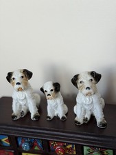 Vintage Bone China Terrier Dog Figurine Set (Taiwan) (late70-90s)