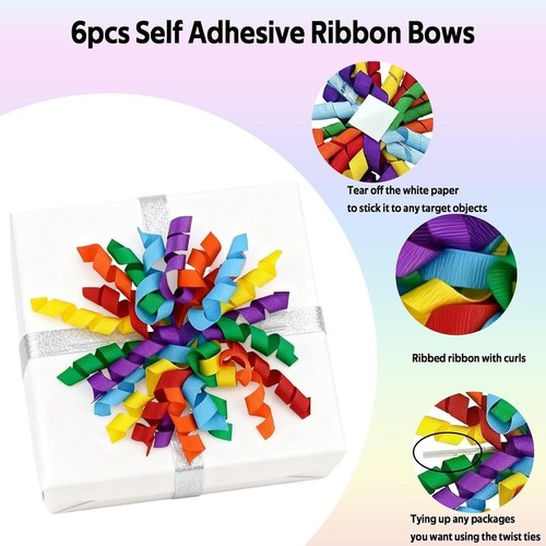 6pcs peel and ribbon flower - 6pcs,