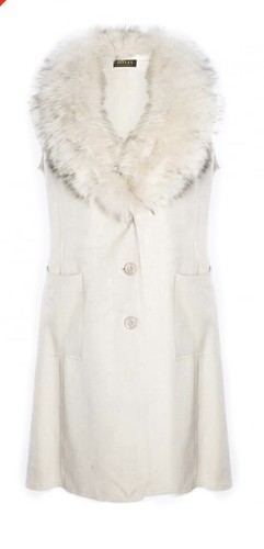 Faux suede gilet with - faux,