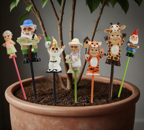 Gnome garden stake - gnome,