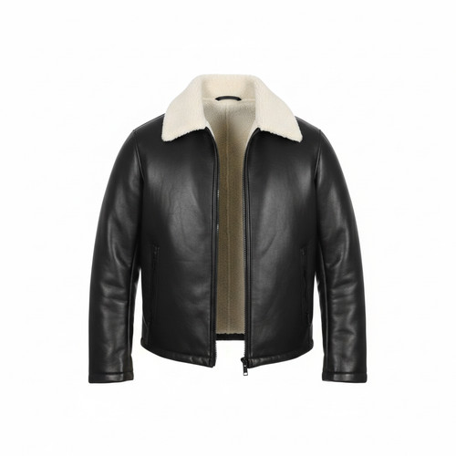 New men aviator jacket black - men's,