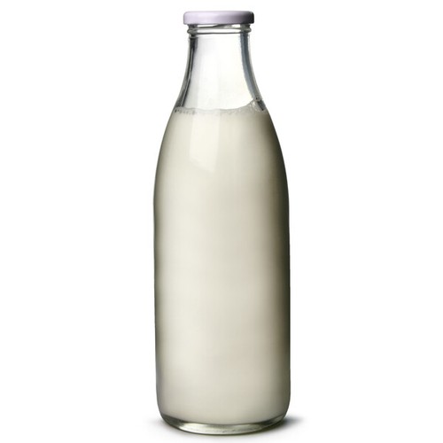 Glass milk bottle - milk, with