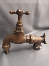 X LARGE AGED BRASS GARDEN TAP