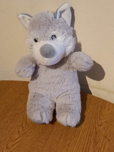 Grey wolf pup plush - grey,