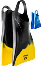 Cressi Pura Fins - Pocket Silicone Swimming and Snorkelling, Black/Yellow - XS