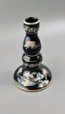 Ceramic Candleholder with Floral Design. Vintage. 12 cm