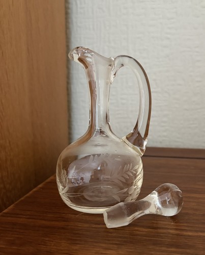 Vintage clear glass vinegar - vintage,