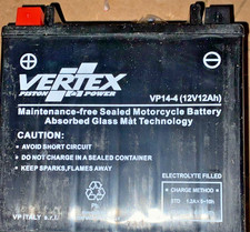 Vertex VP14-4 Sealed AGM Motorcycle/Powersport Battery 12V 12Ah-USED-See Pics