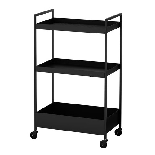 Black metal trolley - black,