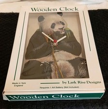 Panda - Hand Made Wooden Clock By Lark Rise Designs- Boxed