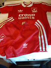 1980s Vintage Liverpool FC Adidas/Crown Paints Sponsor Childs Football Kit