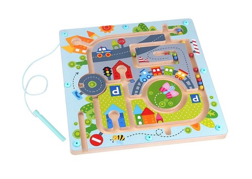 Magnetic wooden puzzle toy - puzzle,