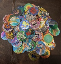 Vintage 90s Pogs - 115 Shiny Mixed Bundle Pogs - Mostly Krome Kaps