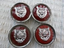 JAGUAR XJ40 X300 XJS RED ALLOY WHEEL CENTRE CAP SET OF 4