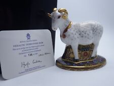 ROYAL CROWN DERBY LIMITED EDITION HERALDIC DERBYSHIRE RAM PAPERWEIGHT 136/950