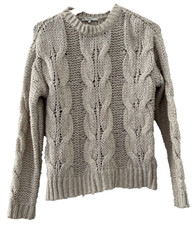 NEXT.  OATMEAL CHUNKY CABLE KNIT SLOPPY JOE JUMPER. SIZE SMALL