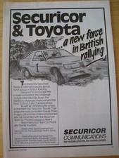TOYOTA SECURICOR COMMUNICATIONS MOBILE PHONE RALLYING 1987 ADVERT A4 FILE 37