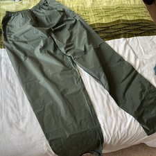 Vintage Regatta Green Waterproof Fabric Taped Seams Rain Over Trousers XXL