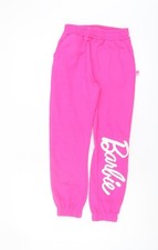 Barbie Girls Pink Joggers 10 Years Cotton Polyester Trousers