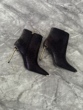 Black Snakeskin Stiletto Ankle