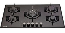 MILLAR GH9051PB 5 Burner Built-in Gas on Glass Hob 90cm