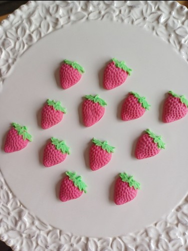 Pink strawberry edible - pink,