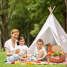 Large Canvas Children Indian Tent Teepee Wigwam Indoor Outdoor Kids Play Houses