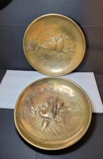 2 x Vintage Brass Wall Art