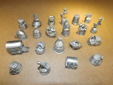 VGC ASSORTED VINTAGE PEWTER THIMBLES INC NURSEY RHYMES EACH x1 read description