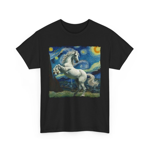 White horse starry night - horse,