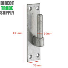 Pair of 10mm Heavy Duty Hook on Plates Garden Gate Pin Hinge Hanger (Galv)