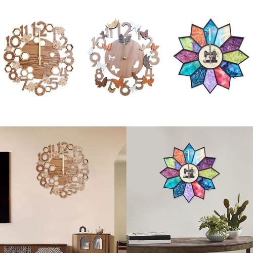 Wooden wall clock decoration - wooden,
