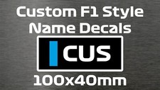 Custom F1 Style Name Decal F1