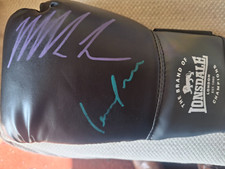 SIGNED BOXING GLOVE BY "TYSON FURY" /" LENNOX LEWIS" RARE!