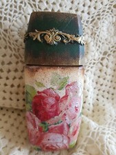 Decoupage, Vintige,shabby chic jar with roses. 