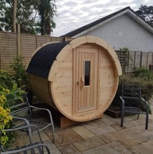 1,7m long Barrel Sauna (Ø 1.97 m) with Electric Heater KIP80