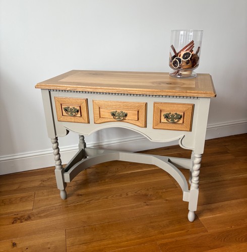 Oak console dressing table - oak, or