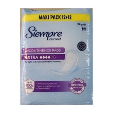 Siempre Discreet Pads Extra by LIDL for Female or Male - 24 Pads