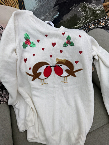 Pep white christmas robin - white,