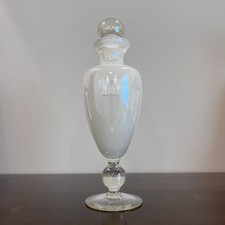 White Cased Glass Iridescent