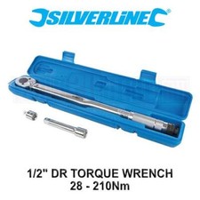 Silverline 28 - 210Nm Torque Wrench 1/2" Drive Socket Handle Mechanic - 633567