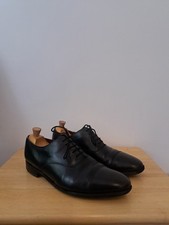 Loake for Charles Tyrwhitt Oxford 9 Shoes Cap Toe Black Leather London England 