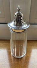 Antique William Hutton Cross Arrows Silver Plated & Glass Sugar Shaker Sifter