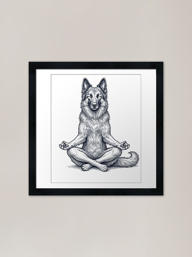 Vintage belgian shepherd yoga - shepherd,