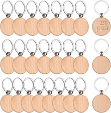 Pcs wood keyrings round - wood, keyrings,